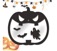 Décorations Adhésives Pour Fenêtres Halloween - Autocollants Araignées d'Halloween,Effet Miroir Araignée Citrouille Style Bois pour Cuisine et Vitrine de Boutique