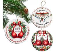 Décorations amusantes en acrylique 2D pour amis | Noël pour amis | Pendentif d'arbre de Noël de l'amitié 3 pièces - pour jeunes femmes, adultes, collègues, maison de vacances
