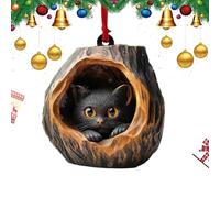Décorations Animales de Noël, Ornements Mignons en Acrylique 2D pour Arbre et Décoration, Pendable Portable pour Voiture Maison Sacs Cadeaux Téléphones et Collègues