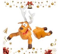 Décorations Animées de Noël avec Effet de Crash,Décoration de Père Noël et Renne à Crash pour Fêtes - Décoration Activée par le Son avec Autocollant Vitre Brisée et Mouvement de Jambes pour Portes Fêt
