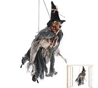 Décorations animées d'Halloween hurlant | Scary Voice et Touch Control Screaming Witches | Sorcières d'Halloween en plein air, décoration avec commande vocale, décorations