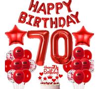 Décorations Anniversaire 70 Ans - Ballons Rouge pour Femme et Homme - Décoration Fête
