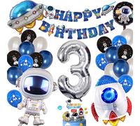 Décorations Anniversaire Garcon Bleu Enfant Astronaute Decoration Anniversaire Fusée Garcon Anniversaire Espace Fusée Decoration Bleu Ballons Happy Birthday Décoration pour garçons
