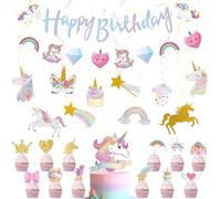 Décorations Anniversaire Licorne, Tourbillons Suspendue Licorne, Guirlandes d'Anniversaire, Décorations de Fête Thème Licorne