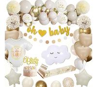 Décorations Baby Shower, Décorations Baby Shower or pour garçons filles ballons blancs or Mummy to Be écharpe bannière pour Baby Shower Gender Reveal fête décorations