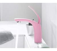 Decorations Basin Robinets Pink Love Couleur Bascade Robinet Robinet de Salle de Bain Mélangeur de Bassin Chaud Froid Robinet Robinet en Laiton Lavage de Pont de Grue monté, Robinet de Salle de Bain