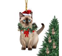 Décorations Chats | Pendentif en Acrylique 2D,Animaux Mignons de Noël - pour Fête Hivernale Célébration Saisonnière Cheminée Lieu de Travail