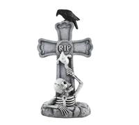 Décorations Cimetière Halloween Stèles de jardin au design crâne effrayant