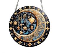 Décorations colorées à suspendre en forme de lune, attrape-soleil, utilisées pour vos fenêtres, murs, jardins, patios (A)