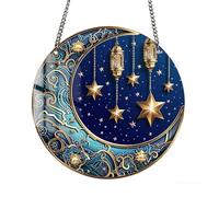 Décorations colorées à suspendre en forme de lune, attrape-soleil, utilisées pour vos fenêtres, murs, jardins, patios (C)