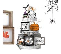 Décorations combustées d'halloween - Country Style Pumpkin Spirit en Bois Signe - Déco pour Les Tables de Chambre à Coucher du Salon de Salon animées Halloween Arrangements à l'intérieur