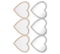 Décorations Cœur pour Coque de Téléphone, Miroir Métal Verre 6 Pièces