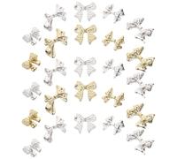 Décorations D’ongles Nœud 3d, Finition Métallique Brillante | Style Kawaii, Dos Plat pour Pose Facile, Mix And Match, pour Femmes Débutantes et Événements