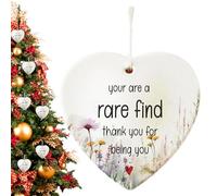 Décorations d'amitié pour Arbres de Noël, décoration de Noël pour Amis - Ornements acryliques d'amitié d'arbre de pour Les Vrais Amis, décor de Vacances,Ornements en Forme de cœur,