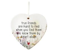 Décorations d'amitié pour arbres de Noël - Ornements d'amitié en acrylique en forme de cœur pour les vrais amis - Souvenirs en forme de cœur pour amis, sœur, lui, elle