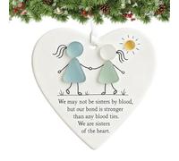 Décorations D'Amitié pour Femmes - Pendentif Décoratif en Acrylique 2D en Forme de Cœur,Ornement d'arbre à Thème Amical - pour Appui de Fenêtre Intérieur Fêtes Jardin Chambre Séjour