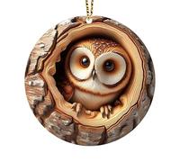 Décorations d'animaux De Noël, Décoration d'animaux De La Forêt, Pendentif Ornement 2D Raton Laveur Hibou Hérisson, Pendentif Plat À Motif Animal, Deco Noel Sapin, Deco De Table Noel