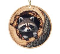 Décorations d'animaux De Noël, Décoration d'animaux De La Forêt, Pendentif Ornement 2D Raton Laveur Hibou Hérisson, Pendentif Plat À Motif Animal, Deco Noel Sapin, Deco De Table Noel