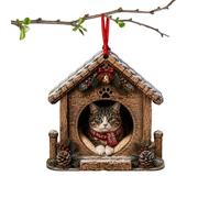 Décorations d'animaux pour Sapin de Noël Décoration Charme 2D en Acrylique | Pendentif en Forme d'Animal à Suspendre pour Appartement Salon Chambre Sapin Fenêtre Mur Manteau de Cheminée Couronne