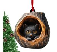 Décorations d'animaux pour sapin de Noël, décorations de Noël en acrylique, Ornements d’animaux Ornements de Noël, Pendentif de sac, ornement de voiture de chat de singe de koala acrylique 2D, décorat