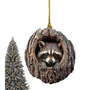 Décorations d'animaux pour sapin de Noël - Décorations de sapin de Noël en forme d'animal | Décorations plates en acrylique 2D à suspendre | Décoration saisonnière pour les amoureux des animaux,