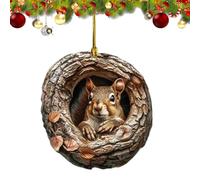Décorations d'animaux pour sapin de Noël - Décorations de sapin de Noël en forme d'animal | Décorations plates en acrylique 2D à suspendre | Décoration saisonnière pour les amoureux des animaux,