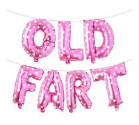 Décorations d'anniversaire amusantes - Bannière de ballons à paillettes - Idées de fête d'anniversaire et de retraite hilarantes - Fournitures de fête sur la colline (vieux pet cœur rose)
