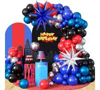 Décorations d'Anniversaire Ballons Spider Guirlande de Ballons Joyeux Anniversaire Décoration pour Fête Thème