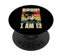Décorations d'anniversaire Bruh I Am 13 Year Old Dabbing Boy PopSockets PopGrip Adhésif