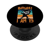 Décorations d'anniversaire Bruh I Am 19 Year Old Dabbing Boy PopSockets PopGrip Adhésif