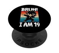 Décorations d'anniversaire Bruh I Am 19 Year Old Dabbing Boy PopSockets PopGrip Adhésif