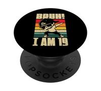 Décorations d'anniversaire Bruh I Am 19 Year Old Dabbing Boy PopSockets PopGrip Adhésif