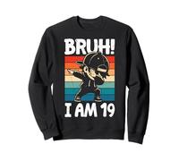 Décorations d'anniversaire Bruh I Am 19 Year Old Dabbing Boy Sweatshirt