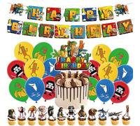 Décorations D'anniversaire de Italiian Brainrot, 30 Pièces Kit de Vaisselle de Fête, Italiian Brainrot Bannières, Ballon, Cake Toppers, Fournitures de Fête d'Anniversaire