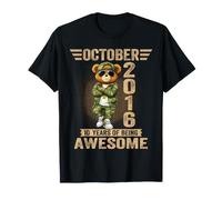 Décorations d'anniversaire du 10 Octobre 10 Ans 2016 10e Ours en Peluche T-Shirt