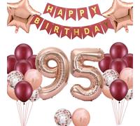 Décorations D'anniversaire En Or Rose Bourgogne 95 Ans - Décoration D'anniversaire Géante 95 Ans - Pour Femme Et Grand-Mère