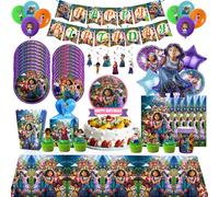 Décorations d'anniversaire Encanto, vaisselle en papier, gobelets, assiettes, boîte à bonbons, ballon, bannière, sacs cadeaux, fournitures de fête Encanto pour anniversaire 1pc cake topper