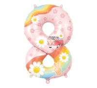 Décorations d'anniversaire groovy, ballons groovy, ballon chiffre 8 | Décorations d'anniversaire hippie, ballons d'anniversaire en forme de chiffre 8, ballons colorés pour 8e anniversaire