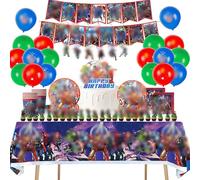 Décorations d'Anniversaire Marvel Avengers - Vaisselle de Fête pour Garçons et Enfants - Super-héros avec Bannière, Ballons
