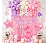 Décorations d'anniversaire pour 13e anniversaire pour filles, décorations