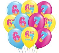 Décorations d'anniversaire pour 6, 7, 30 ballons de 6, 7 avec imprimé crème glacée, fournitures de fête sur le thème des mèmes, 6 7 ballons pour 67 décorations de fête d'anniversaire