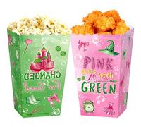 décorations d'anniversaire rose et vert boîtes de popcorn bonbons sacs de friandises sacs de friandises rose et vert sur le thème de la sorcière pour les fournitures de fête