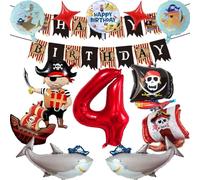 Décorations d'anniversaire sur le thème des pirates pour enfants, Ballons pirates, Kit de décoration pour fête d'anniversaire garçons et filles