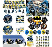 Décorations d'anniversaire Thème Batman, Fournitures de fête Batman, Ballons Batman, Cadeaux d'anniversaire pour enfants, Fournitures de fête de baby shower Balloons-7pcs 3