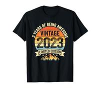 Décorations d'anniversaire Vintage 3 Ans pour Homme 3 Ans 2023 3e Anniversaire T-Shirt