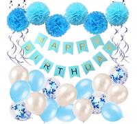 Décorations d'anniversaire - ZGEER - 36PCS - Bleu - Intérieur - Mixte