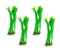 Décorations d'aquarium, 4 pièces de plantes artificielles réalistes for aquariums avec base for aménagement paysager de bureaux et d'aquariums commerciaux(Section 2)