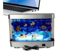 Décorations d'aquarium artificielles - Mini aquarium réaliste - Jouet de poisson tropical pour enfants et bébés - Veilleuse LED USB - Matériaux robustes - Couleurs vives - Thérapie sensorielle