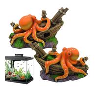 Décorations d'aquarium en Forme de Pieuvre - Design en résine, Sculpture détaillée, Mini Designs, Accents de Paysage sous-, Ornement coloré d'affichage de la mer | pour la Maison, la Chambre à