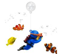 Décorations d'aquarium Flottant - Petite décoration pour Aquarium sous- - Fat Diver Observant Un Pendentif Flottant, des Jouets pour Poissons Betta, Un Compagnon de Jeux pour Poissons de Dessins